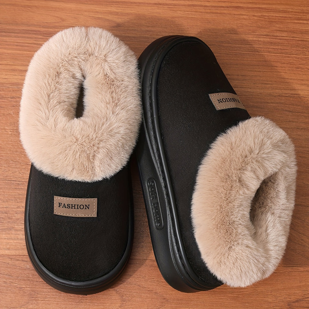 Cozy Fleece Slippers for Women with Non-Slip EVA Sole