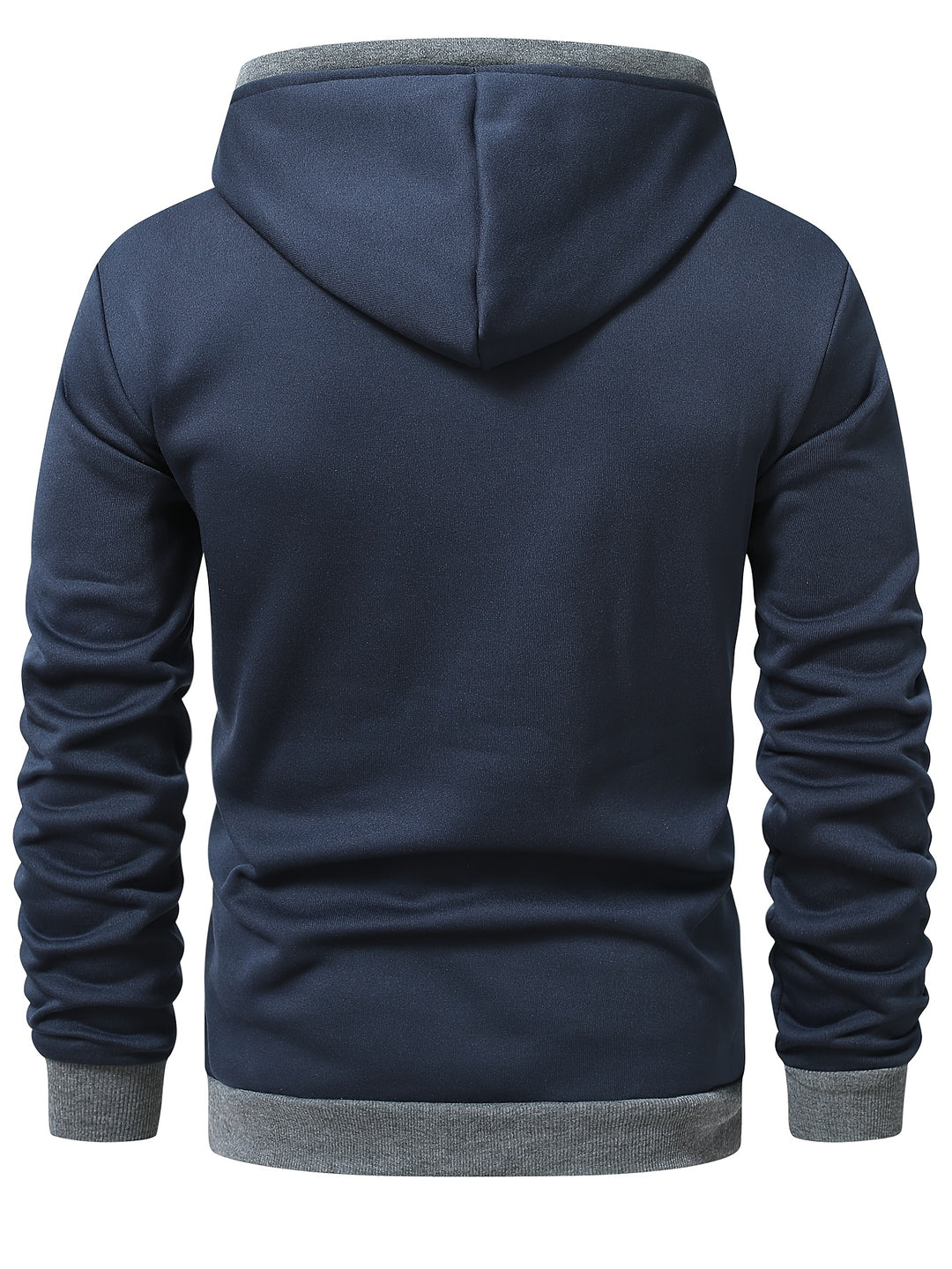Men's Casual Color Block Hoodie with Zipper Closure Long Sleeve Sweatshirt