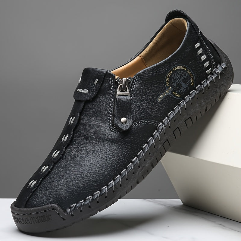 Women's Casual Loafers Slip-on Sneakers with Zipper Closure