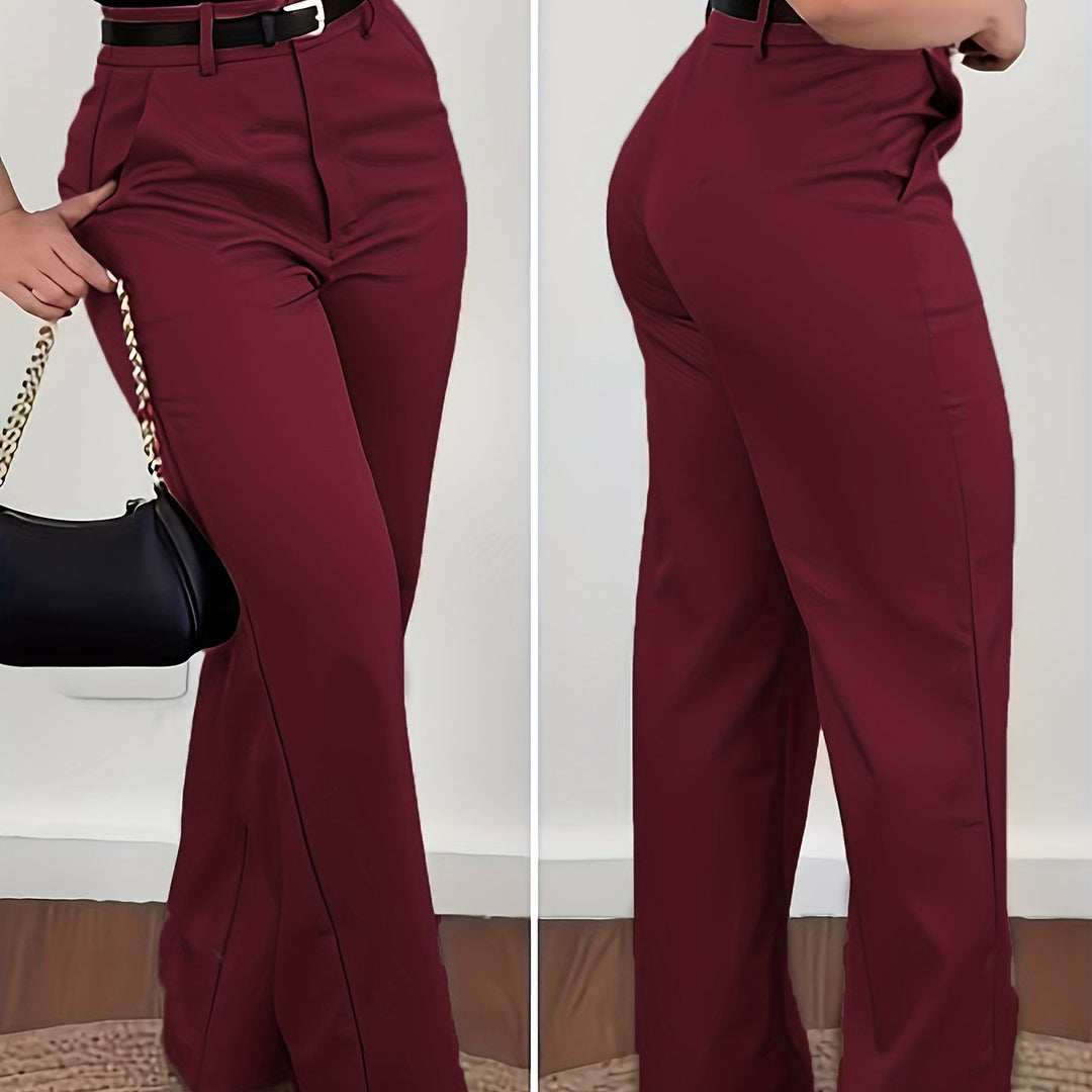 Fashionable Vintage Women's Suit Pants Straight-Leg Trousers