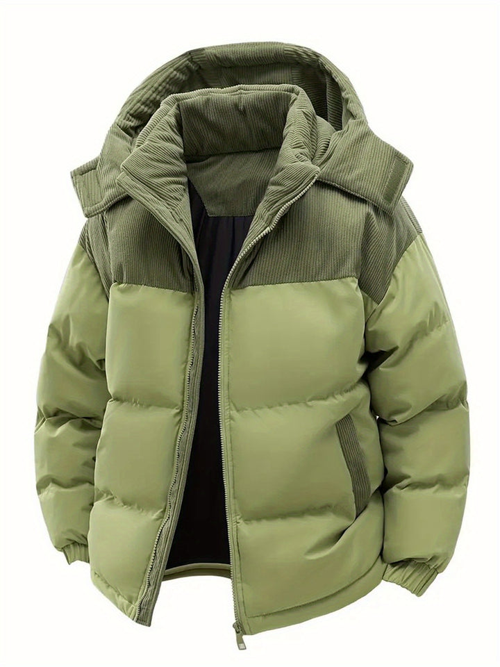 Hooded Fleece Coat for Men with Detachable Hood