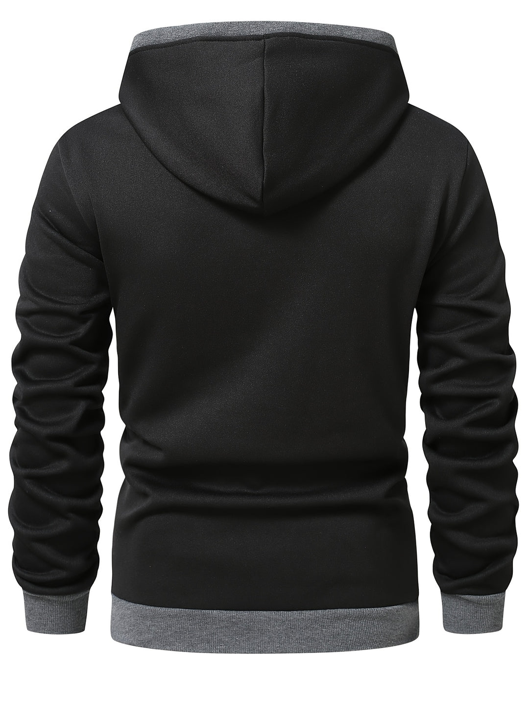 Men's Casual Color Block Hoodie with Zipper Closure Long Sleeve Sweatshirt