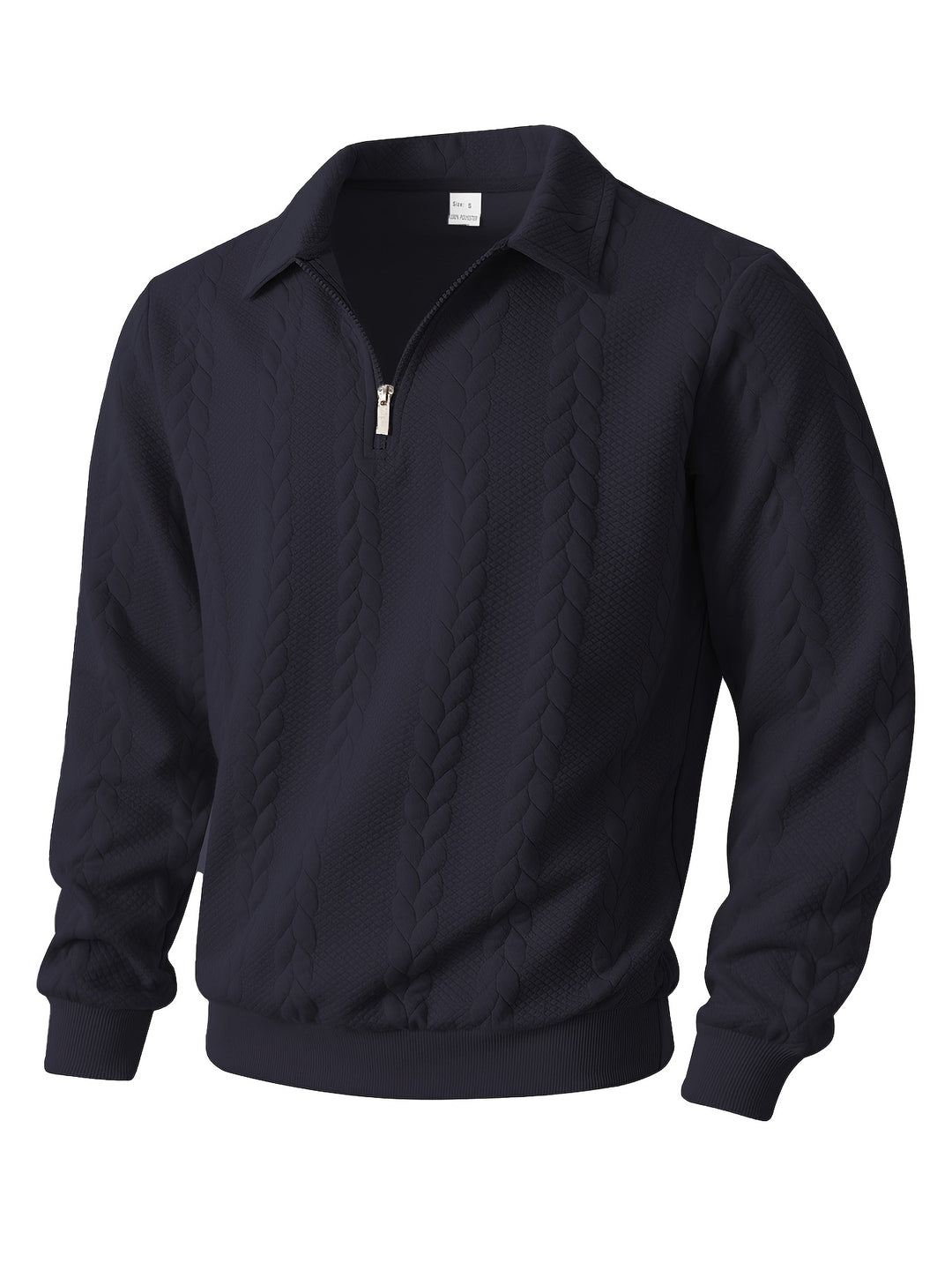 Men's Knitted Stand Collar Half-Zip Jacket Sweatshirt Outerwear