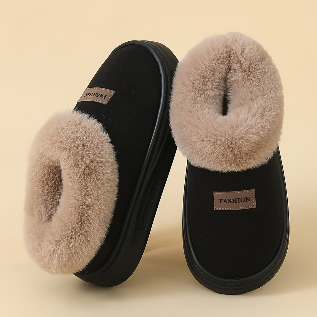 Cozy Fleece Slippers for Women with Non-Slip EVA Sole