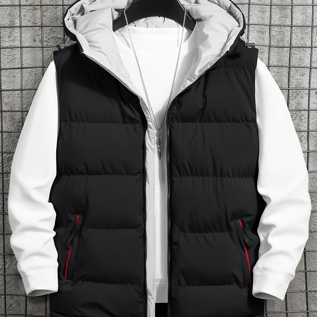Men's Hooded Vest Thickened Lightweight Stylish Casual Wear
