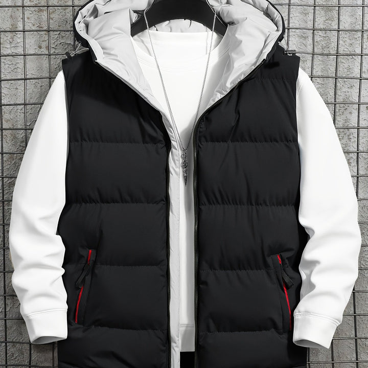 Men's Hooded Vest Thickened Lightweight Stylish Casual Wear