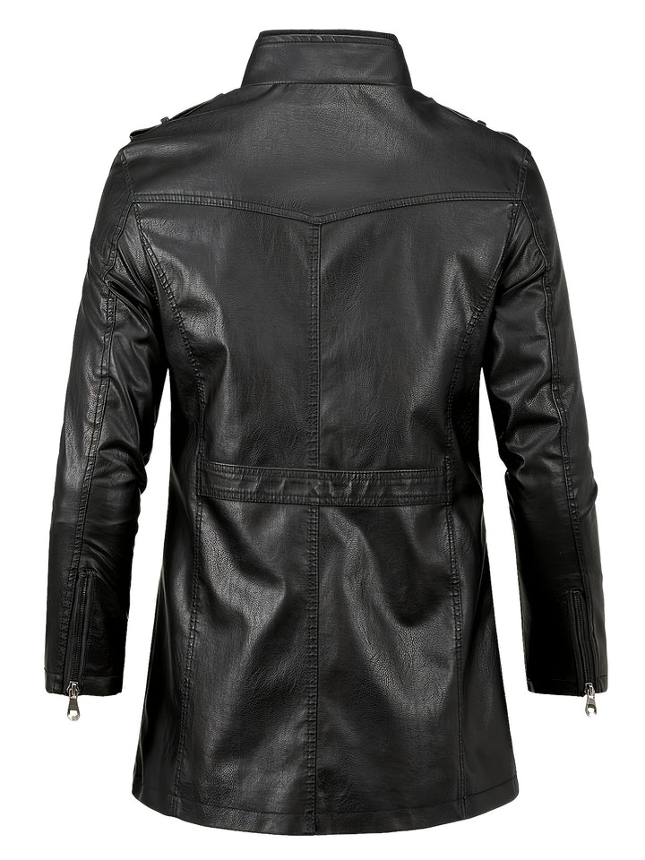 Casual Streetwear Jacket for Men with Stand-Up Collar and Pockets
