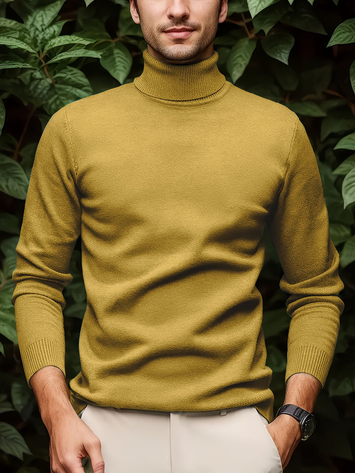Men's Pullover Knit Sweater with Turn-Collar Autumn-Winter Style