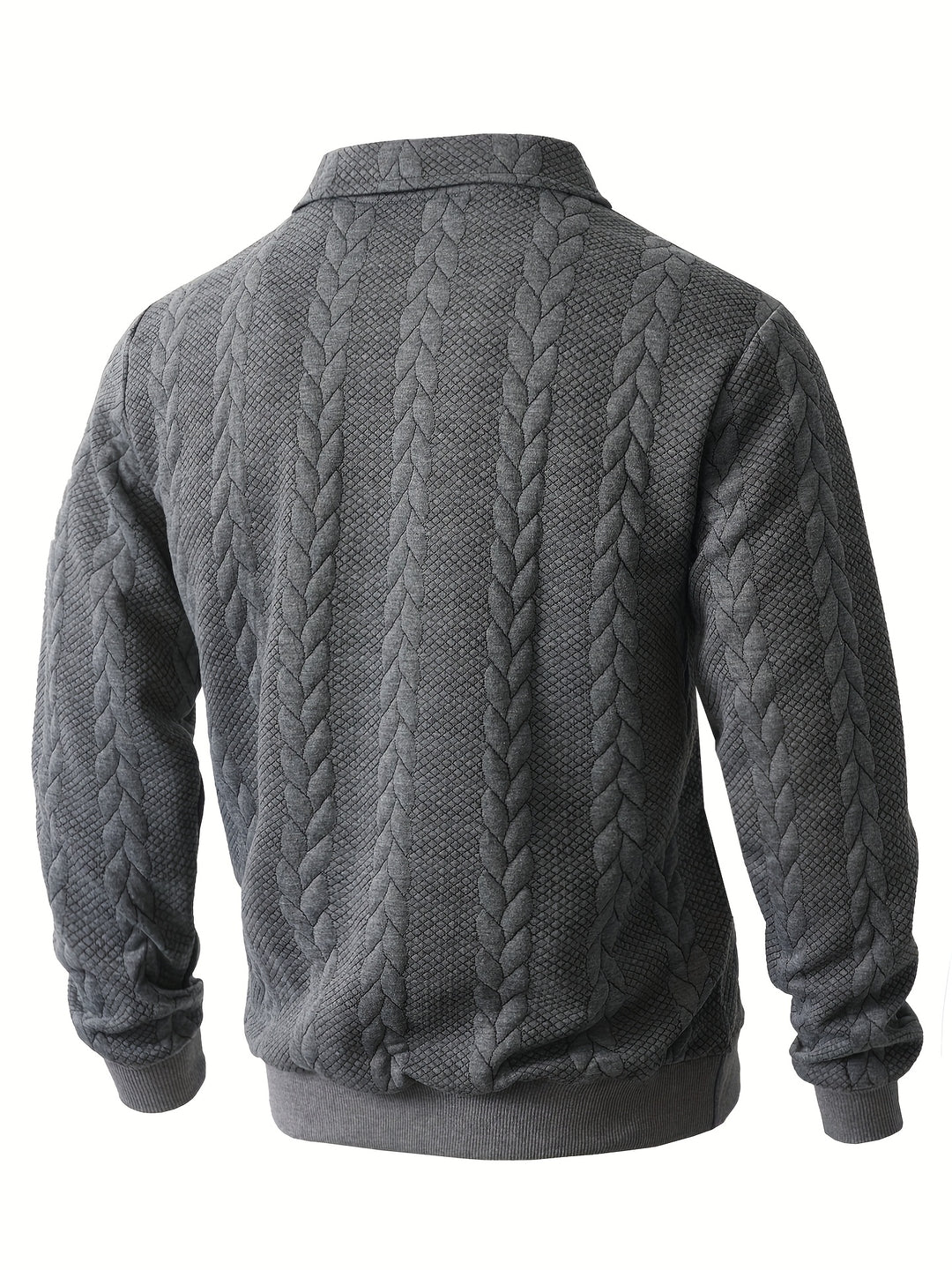 Men's Knitted Stand Collar Half-Zip Jacket Sweatshirt Outerwear
