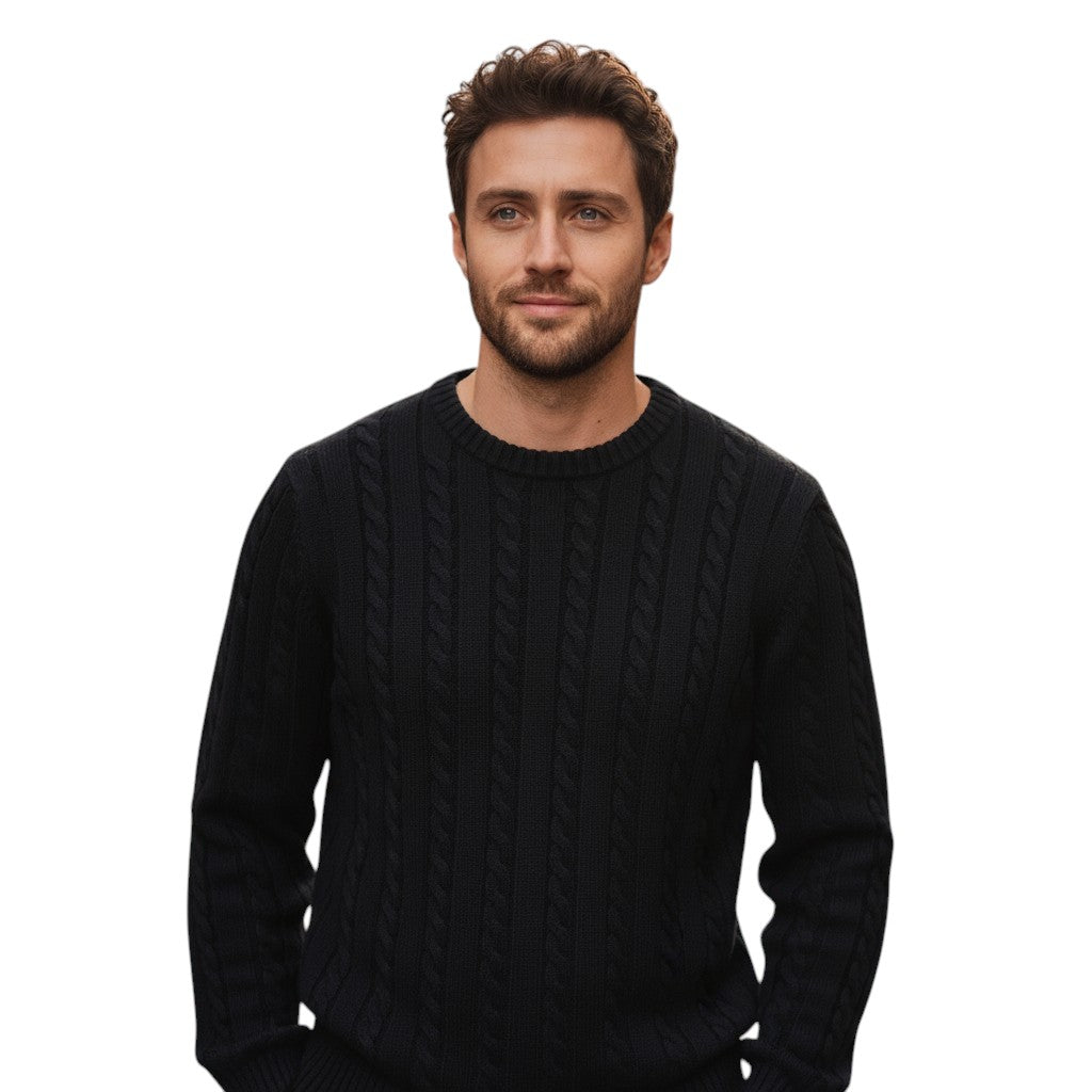 B Unique Fashions - Casual Crew Neck Pullover Sweater for Men-STYLAAR-B Unique Fashions