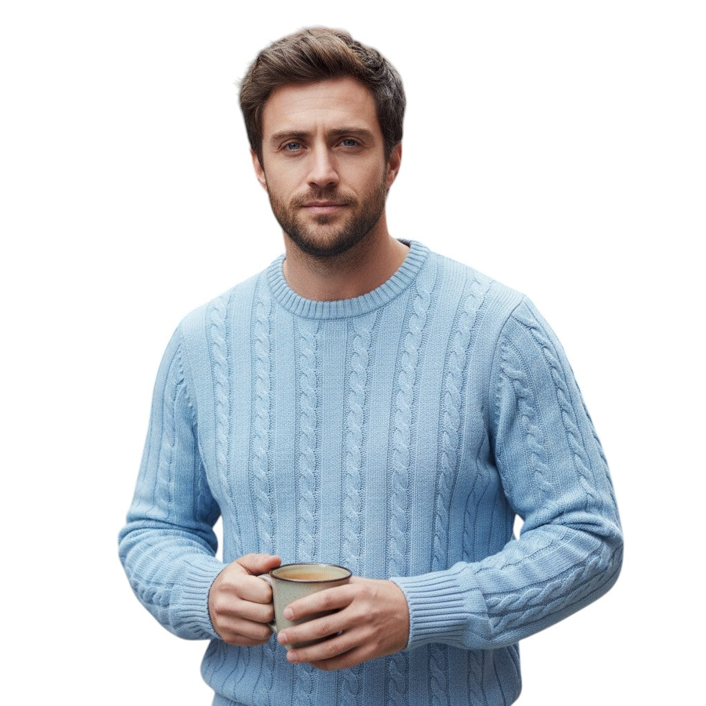 B Unique Fashions - Casual Crew Neck Pullover Sweater for Men-STYLAAR-B Unique Fashions