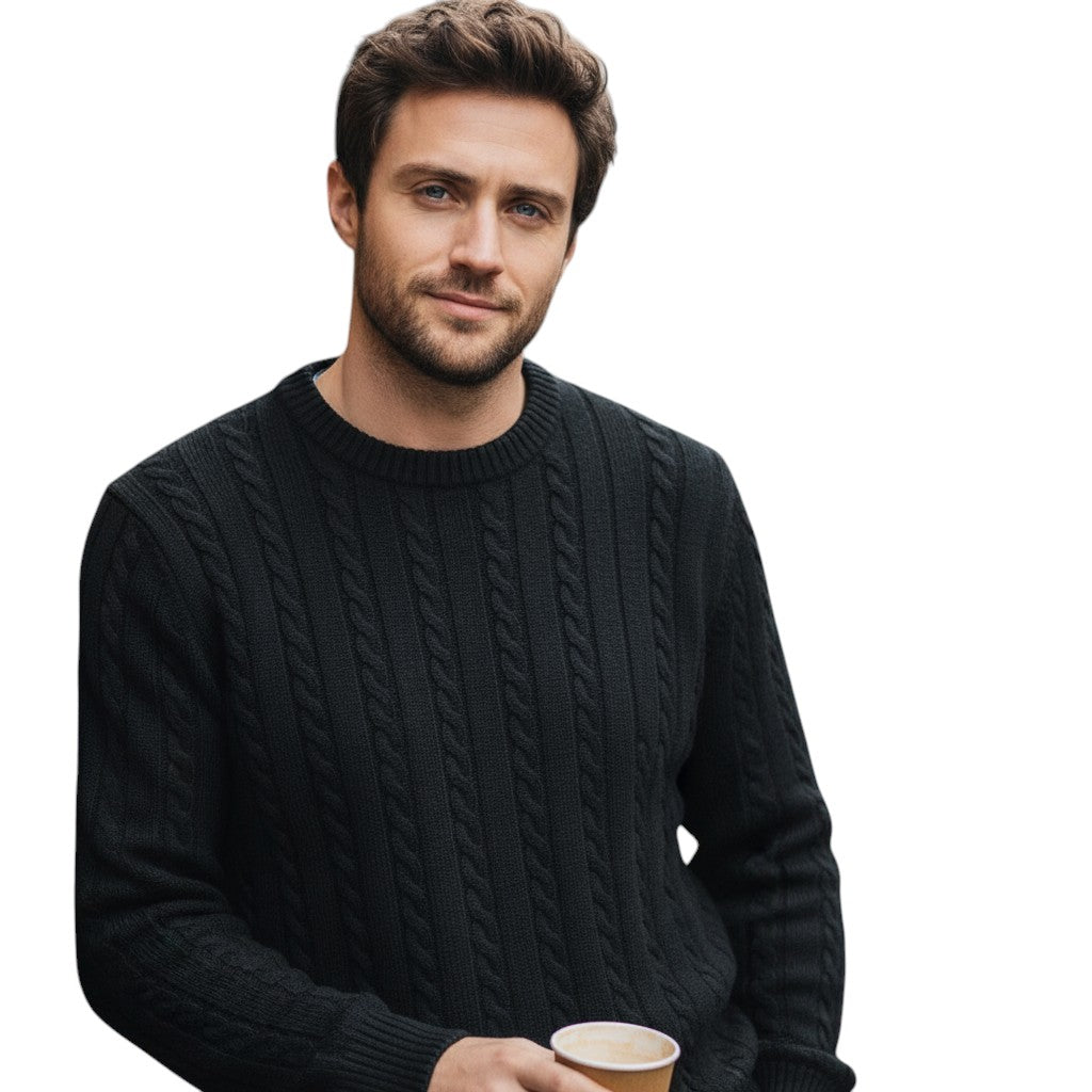 B Unique Fashions - Casual Crew Neck Pullover Sweater for Men-STYLAAR-B Unique Fashions