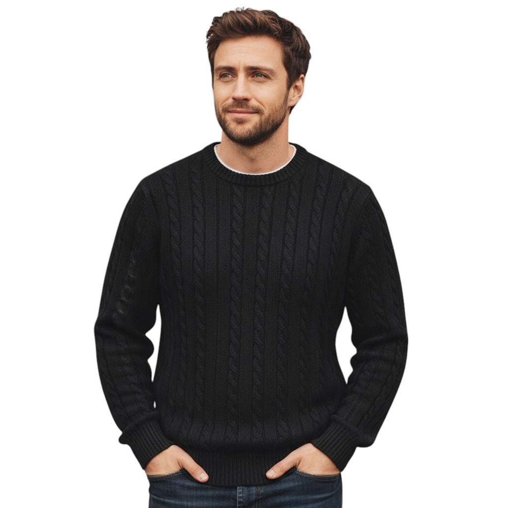 B Unique Fashions - Casual Crew Neck Pullover Sweater for Men-STYLAAR-B Unique Fashions