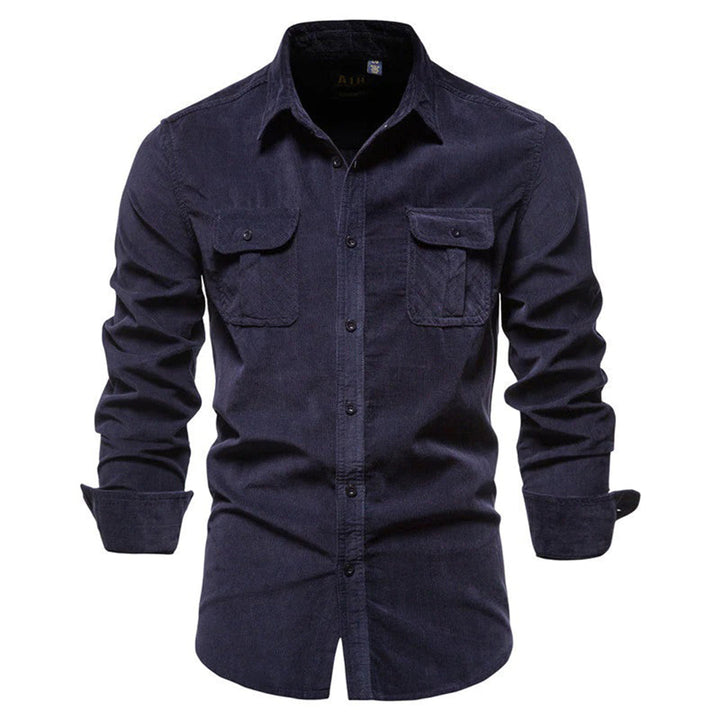 B Unique Fashions Corduroy Long-Sleeve Casual Shirt for Autumn