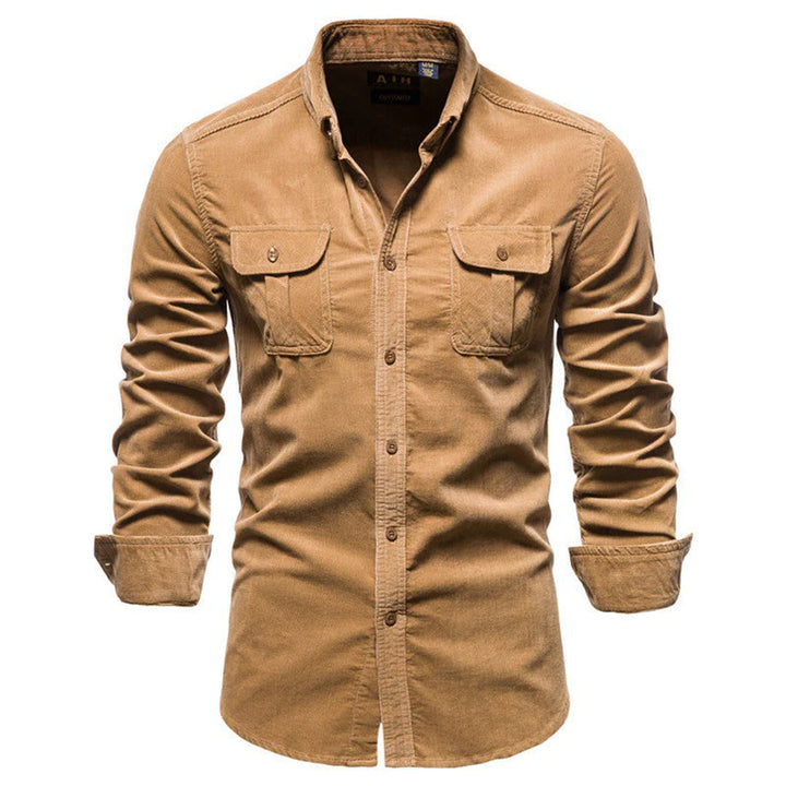B Unique Fashions Corduroy Long-Sleeve Casual Shirt for Autumn