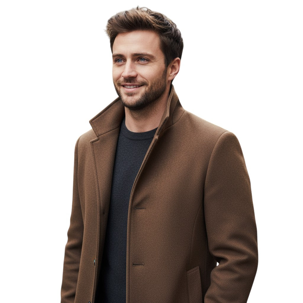 B Unique Fashions - Long Tailored Men’s Coat-STYLAAR-B Unique Fashions