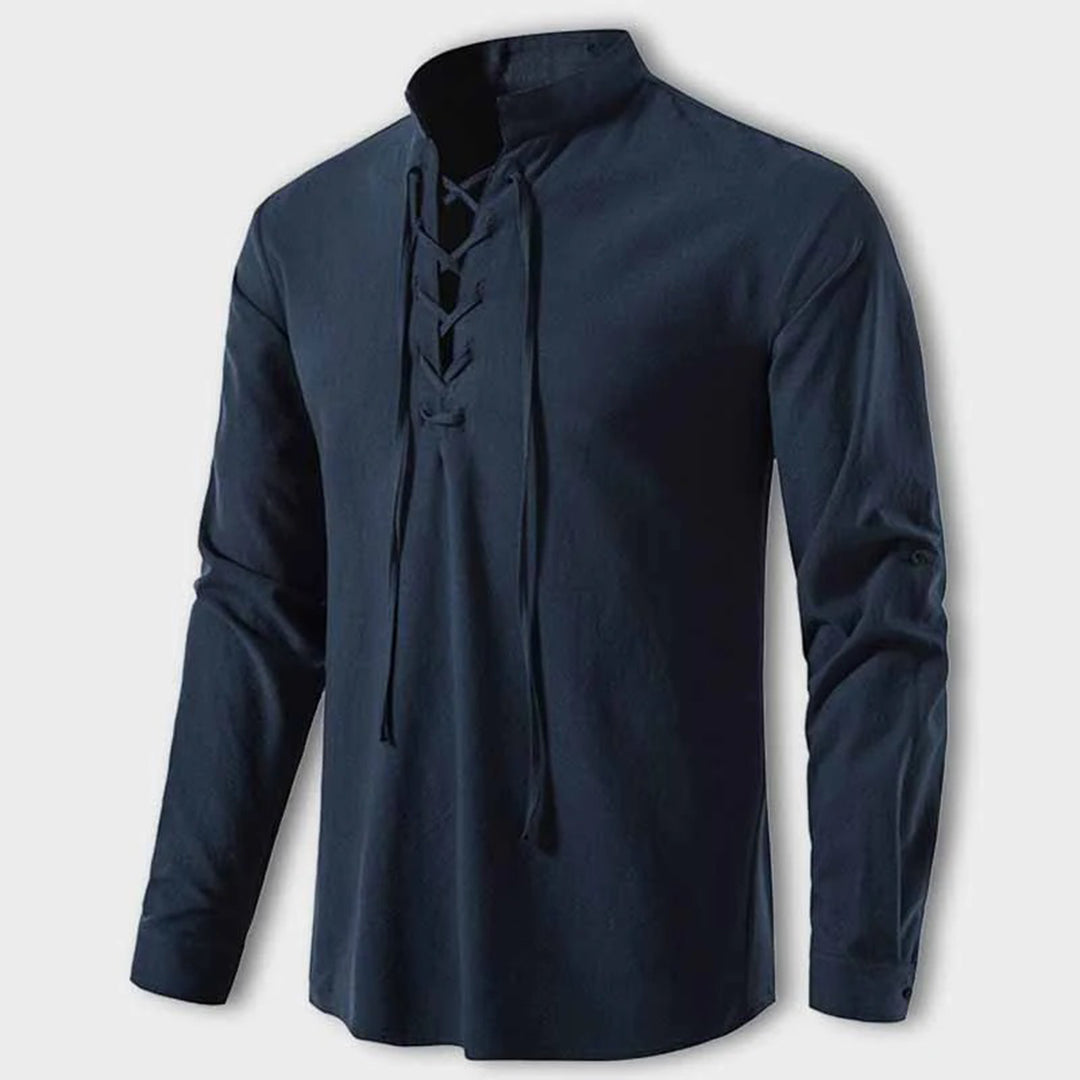 B Unique Fashions Men's Elegant V-Neck Autumn Shirt-B Unique Fashions