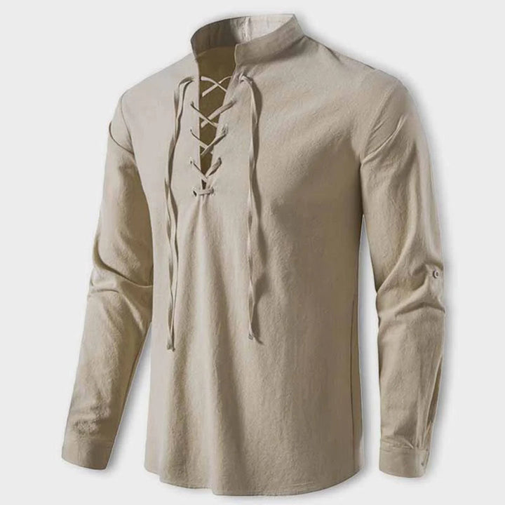 B Unique Fashions Men's Elegant V-Neck Autumn Shirt-B Unique Fashions