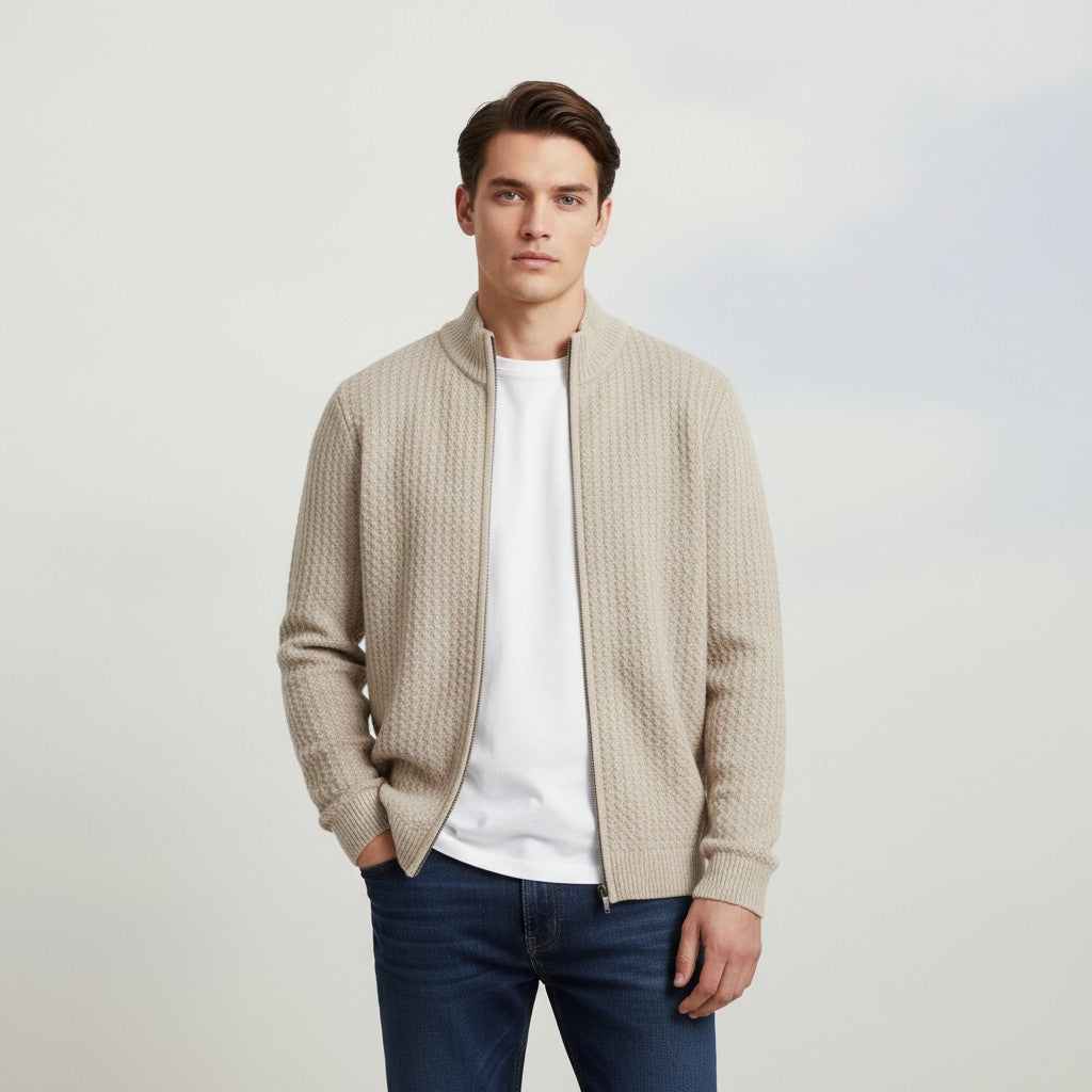 B Unique Fashions Men’s Full-Zip Wool Vest-B Unique Fashions