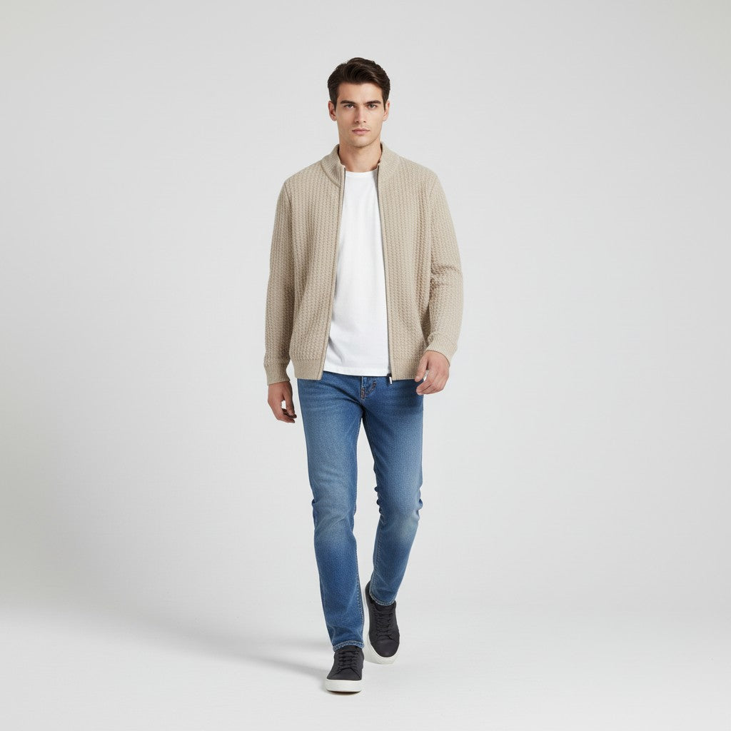 B Unique Fashions Men’s Full-Zip Wool Vest-B Unique Fashions