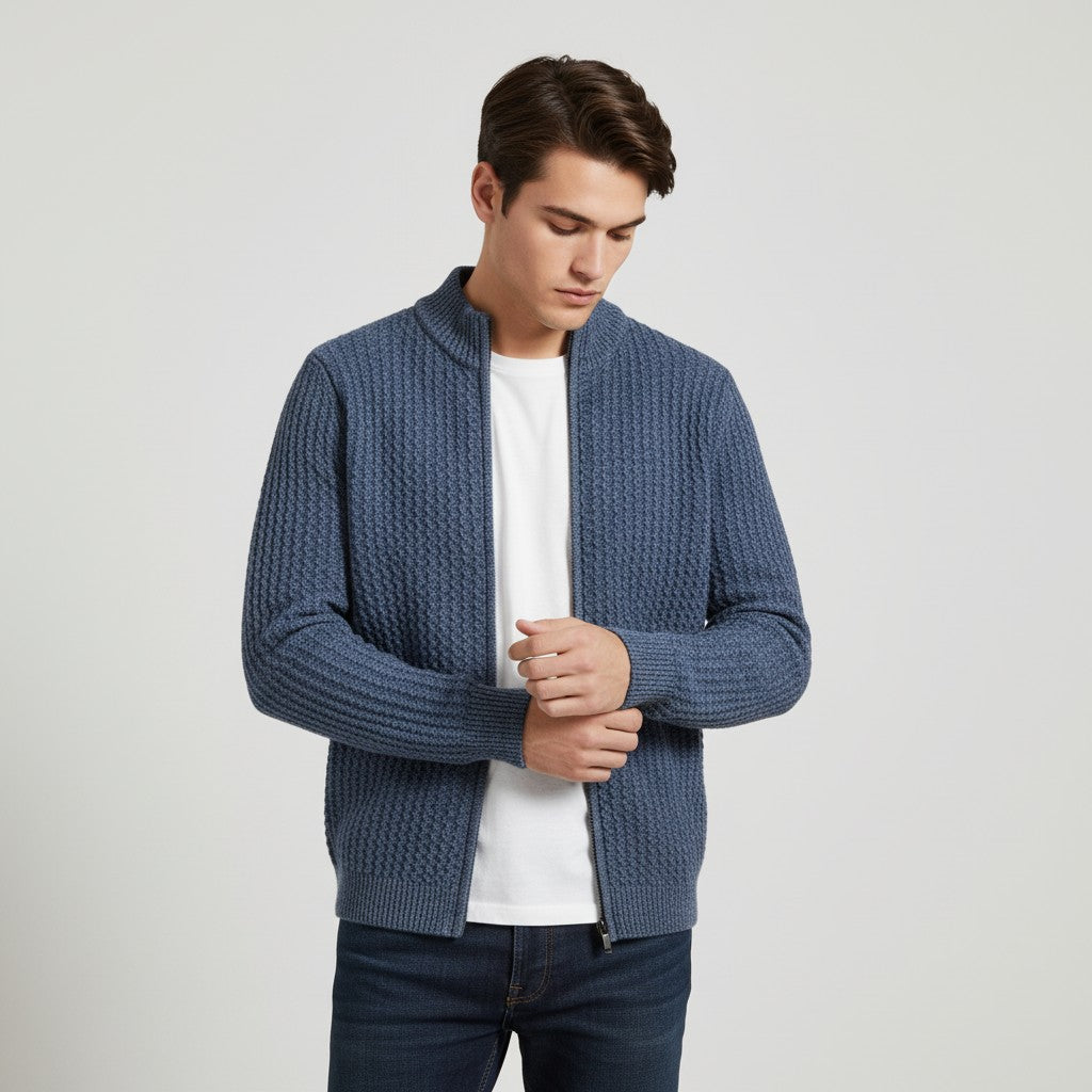 B Unique Fashions Men’s Full-Zip Wool Vest-B Unique Fashions