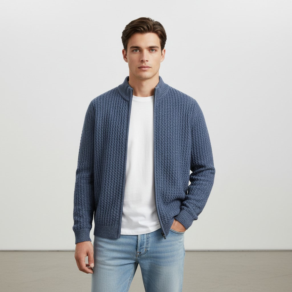 B Unique Fashions Men’s Full-Zip Wool Vest-B Unique Fashions