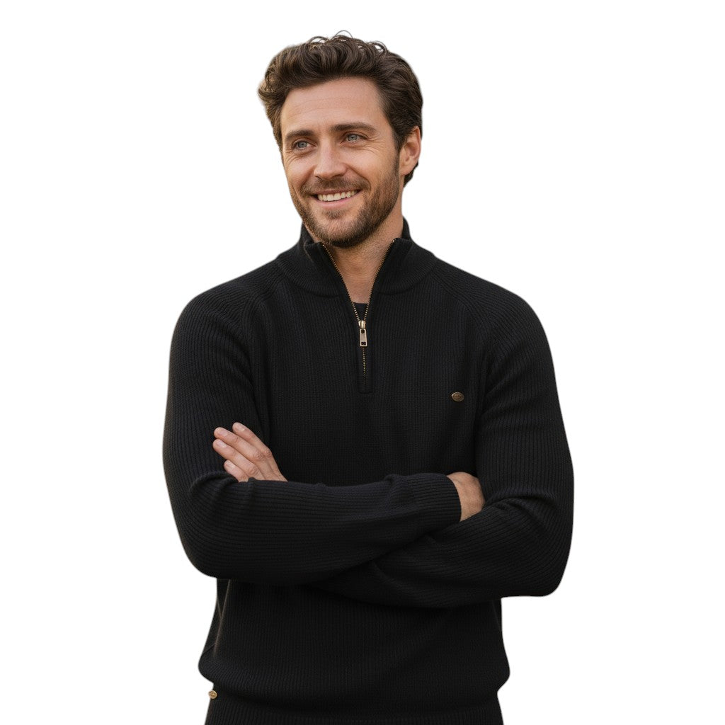 B Unique Fashions - Men’s Half-Zip Fall Cardigan-STYLAAR-B Unique Fashions