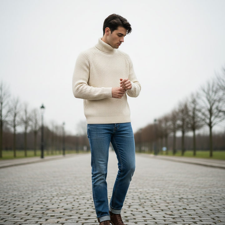 B Unique Fashions Men’s Knitted Turtleneck Sweater-B Unique Fashions