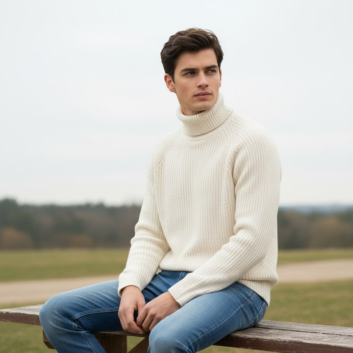 B Unique Fashions Men’s Knitted Turtleneck Sweater-B Unique Fashions