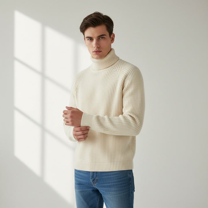 B Unique Fashions Men’s Knitted Turtleneck Sweater-B Unique Fashions