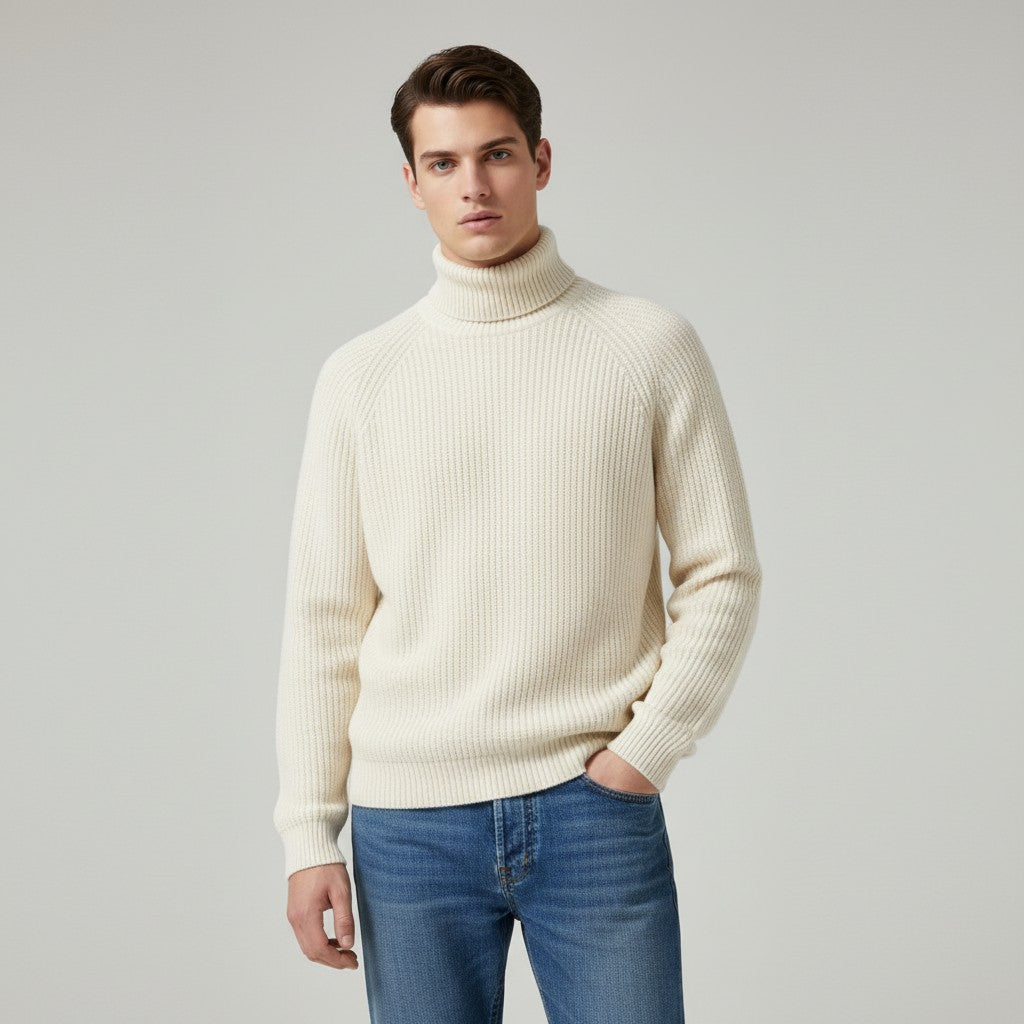 B Unique Fashions Men’s Knitted Turtleneck Sweater-B Unique Fashions