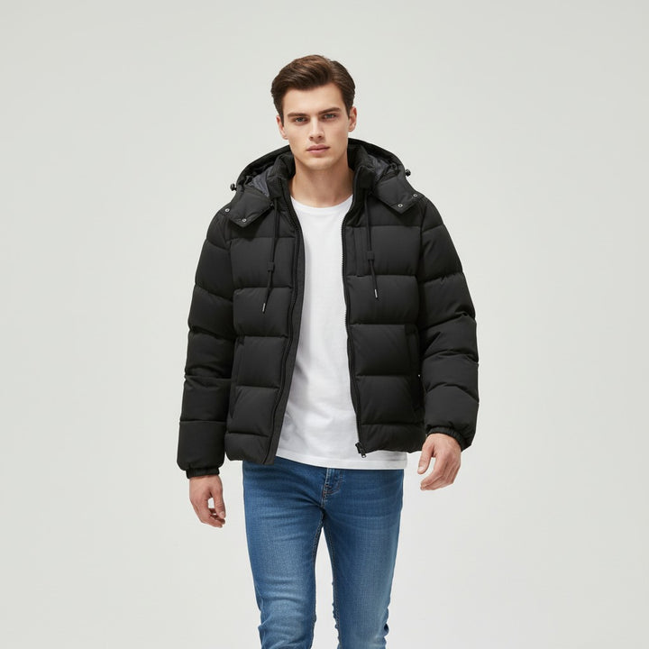B Unique Fashions Men’s Lightweight Padded Puffer Jacket with Hood-B Unique Fashions