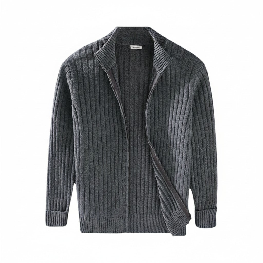 B Unique Fashions Men’s Modern Knitted Zipper Cardigan-B Unique Fashions