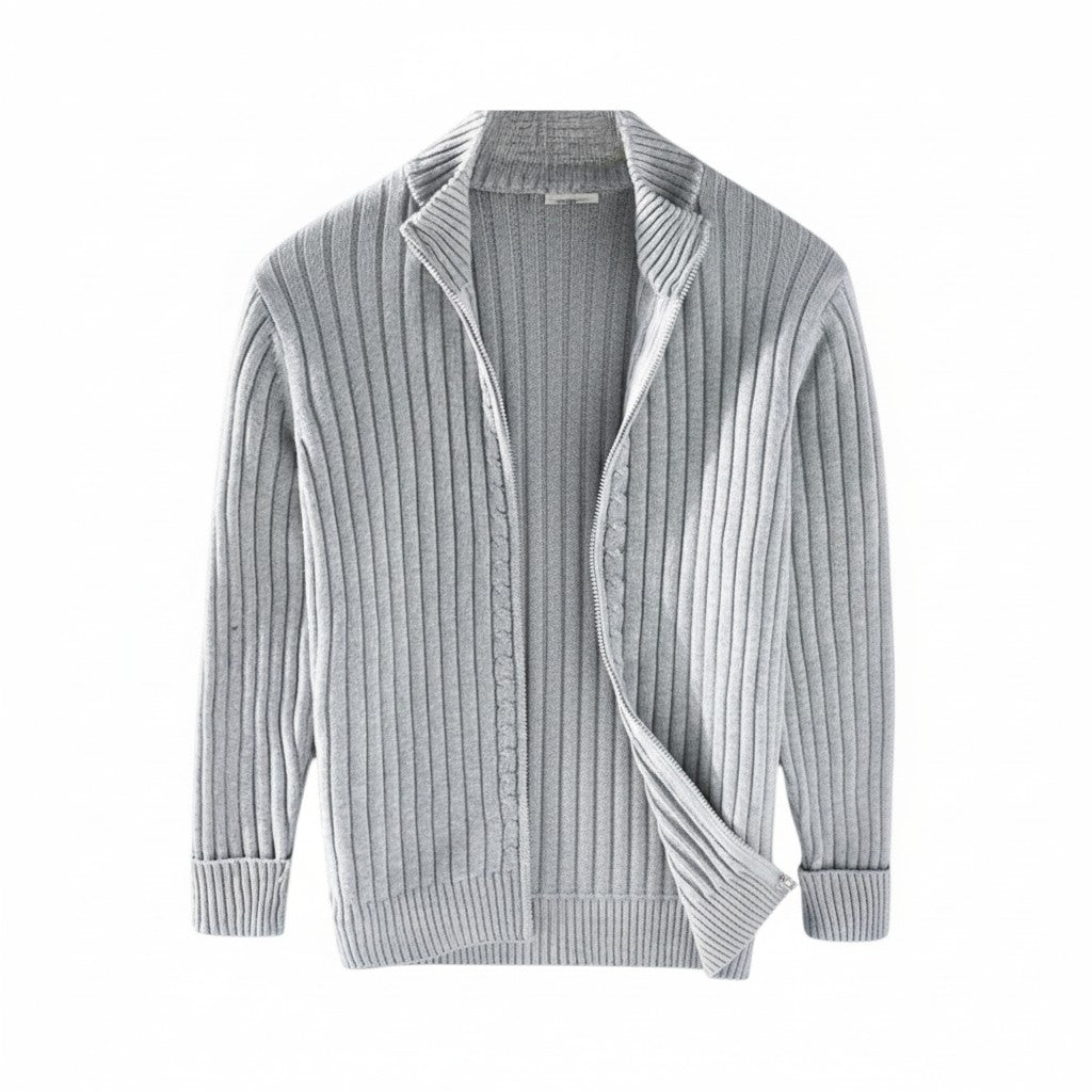 B Unique Fashions Men’s Modern Knitted Zipper Cardigan-B Unique Fashions