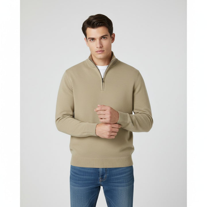 B Unique Fashions Men’s Slim Fit Quarter-Zip Cotton Sweater-B Unique Fashions