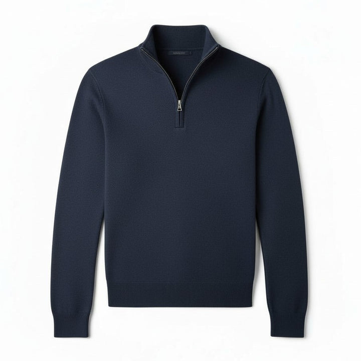 B Unique Fashions Men’s Slim Fit Quarter-Zip Cotton Sweater-B Unique Fashions
