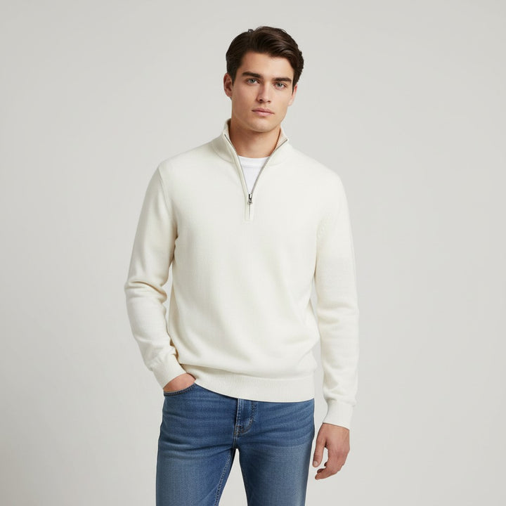 B Unique Fashions Men’s Slim Fit Quarter-Zip Cotton Sweater-B Unique Fashions