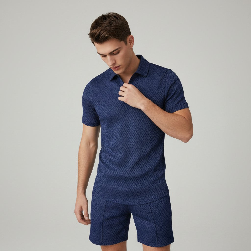 B Unique Fashions Men’s Summer Polo and Shorts Set-B Unique Fashions