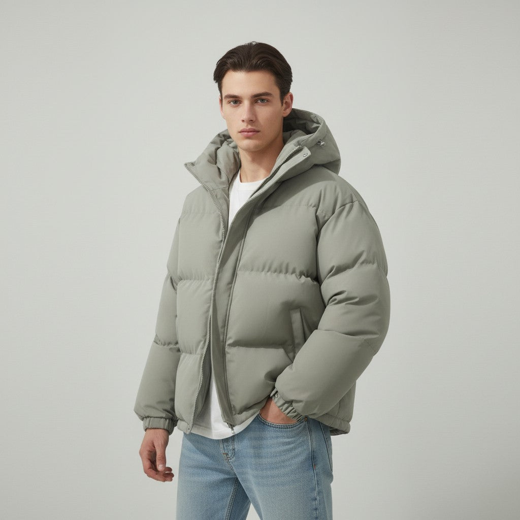 B Unique Fashions Men’s Winter Down Jacket with Hood-B Unique Fashions
