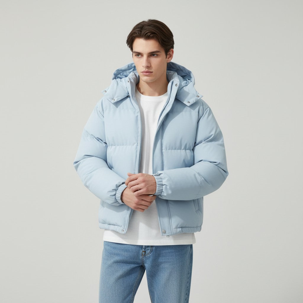 B Unique Fashions Men’s Winter Down Jacket with Hood-B Unique Fashions