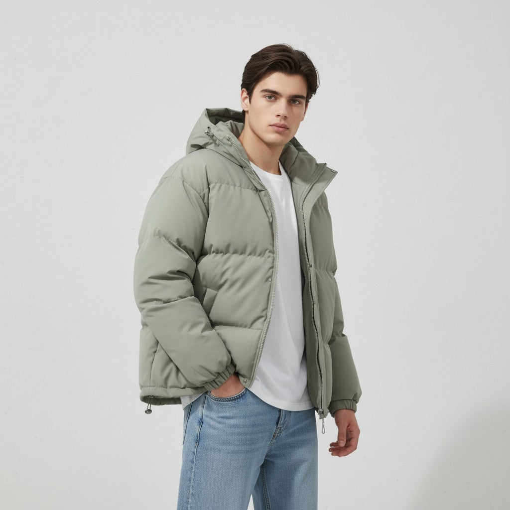 B Unique Fashions Men’s Winter Down Jacket with Hood-B Unique Fashions