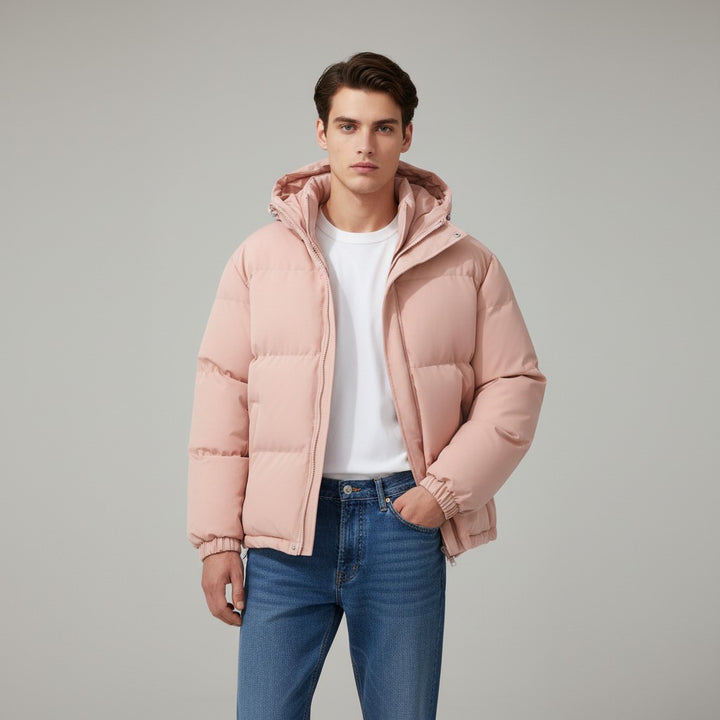 B Unique Fashions Men’s Winter Down Jacket with Hood-B Unique Fashions