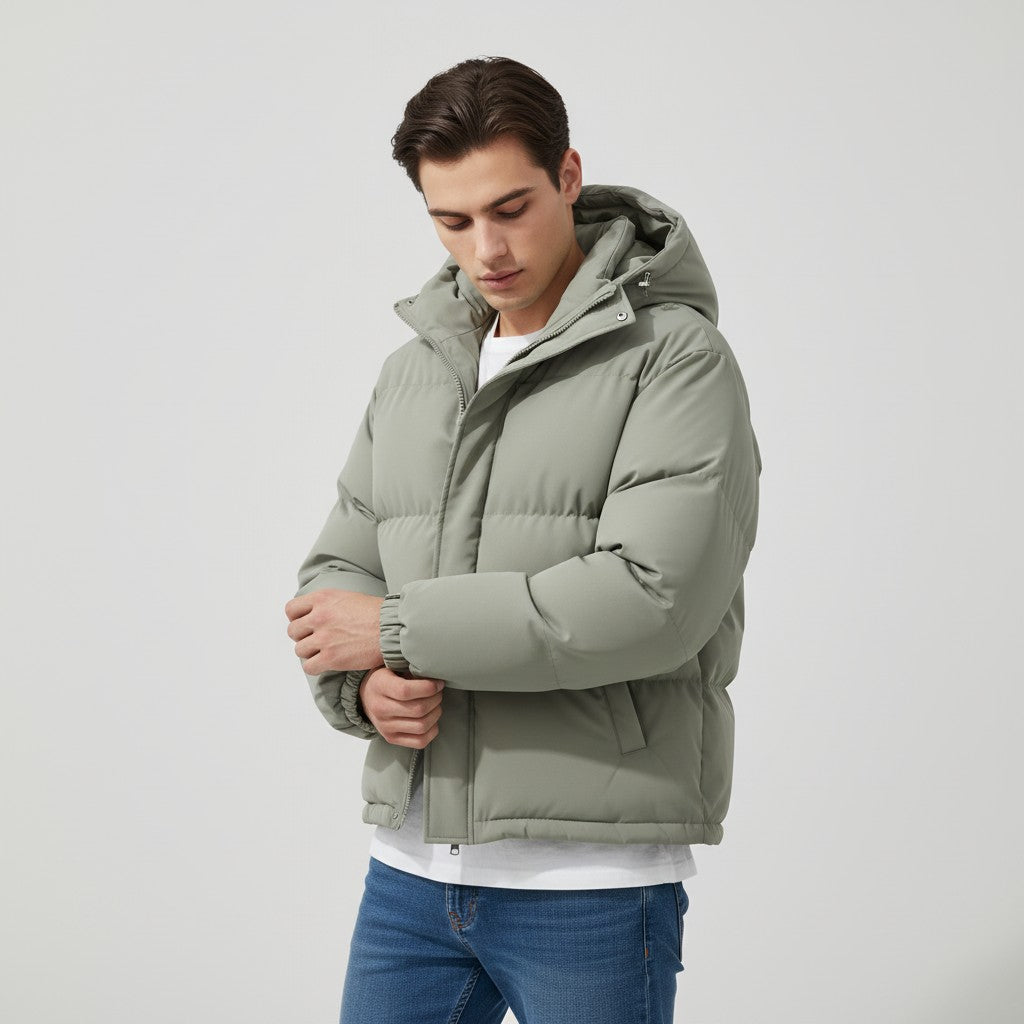 B Unique Fashions Men’s Winter Down Jacket with Hood-B Unique Fashions