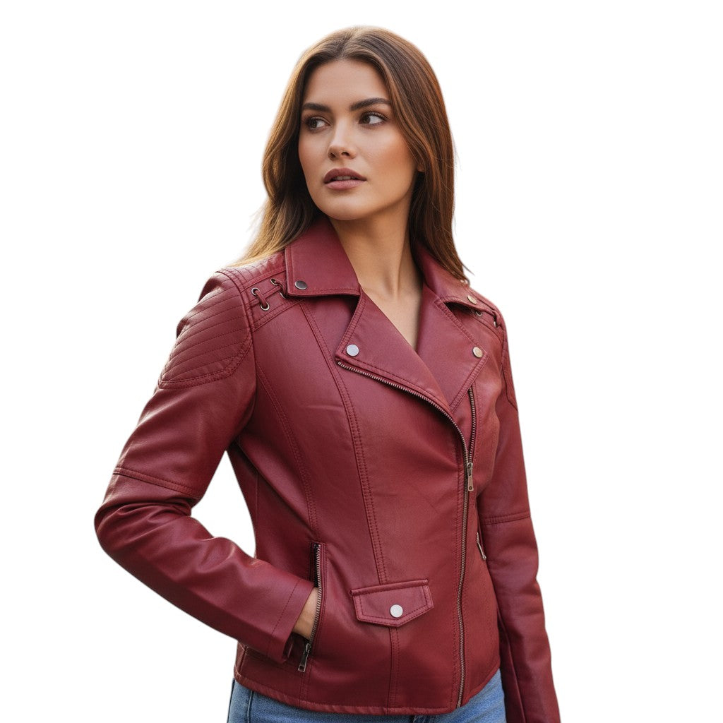 B Unique Fashions - Stylish Leather Jacket for Women-STYLAAR-B Unique Fashions