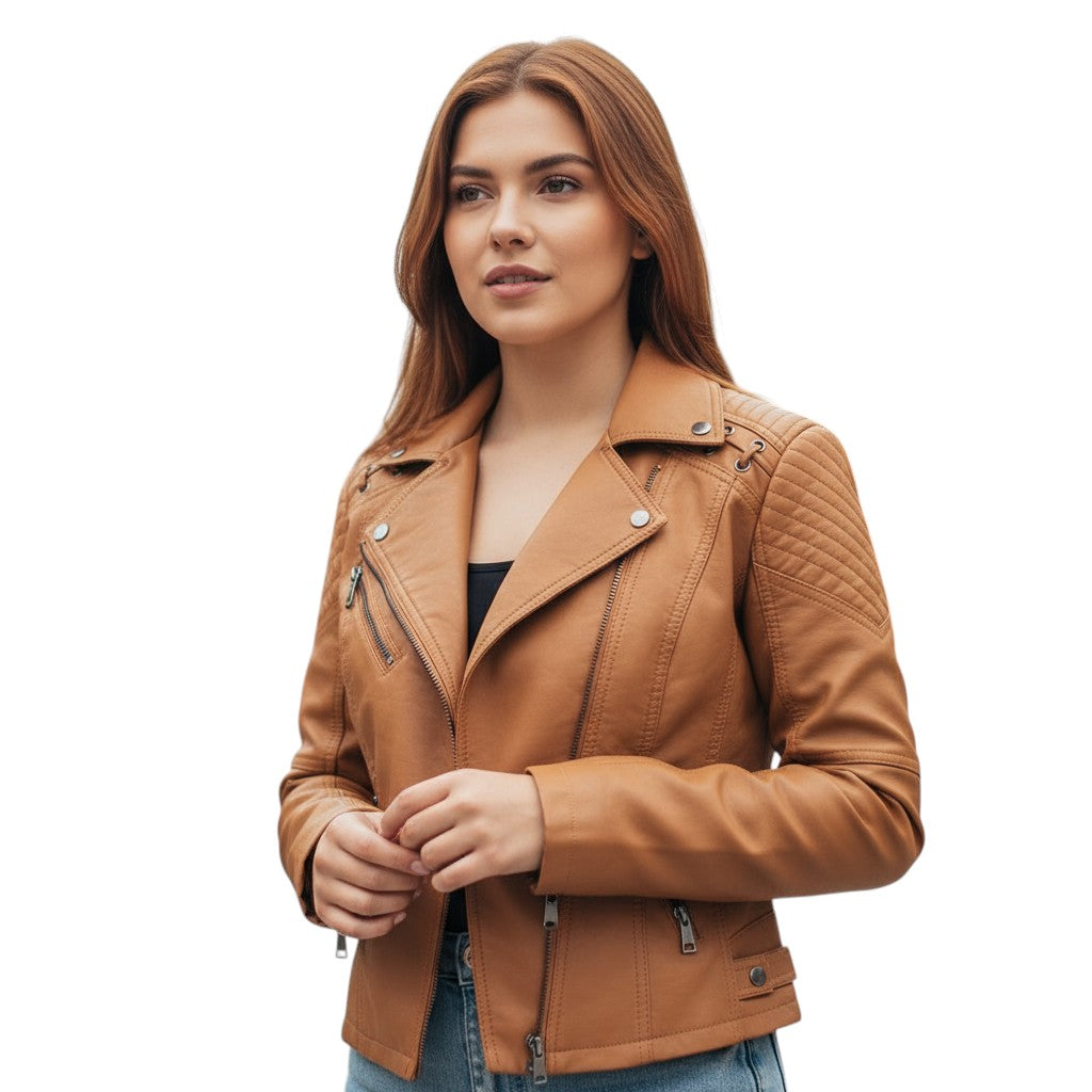 B Unique Fashions - Stylish Leather Jacket for Women-STYLAAR-B Unique Fashions