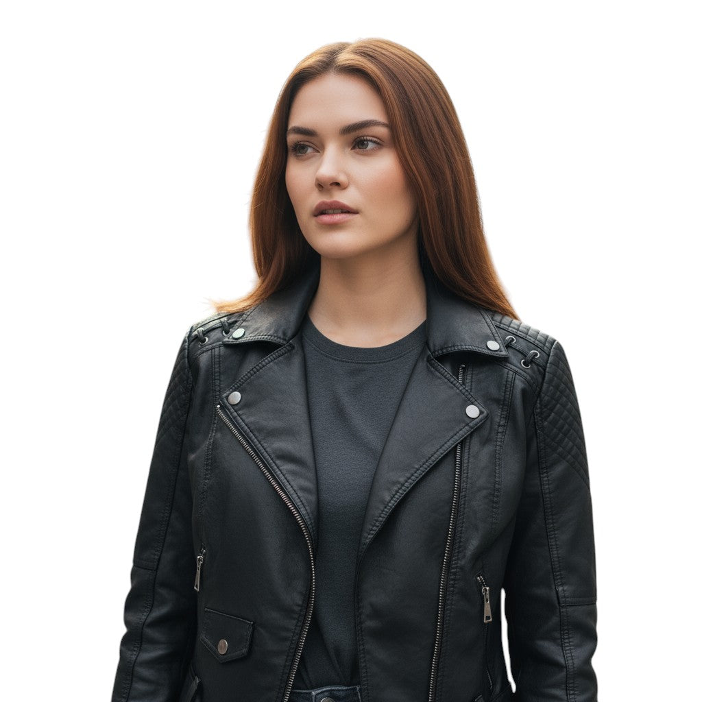 B Unique Fashions - Stylish Leather Jacket for Women-STYLAAR-B Unique Fashions