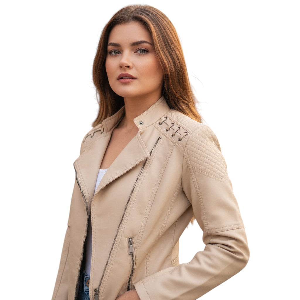 B Unique Fashions - Stylish Leather Jacket for Women-STYLAAR-B Unique Fashions