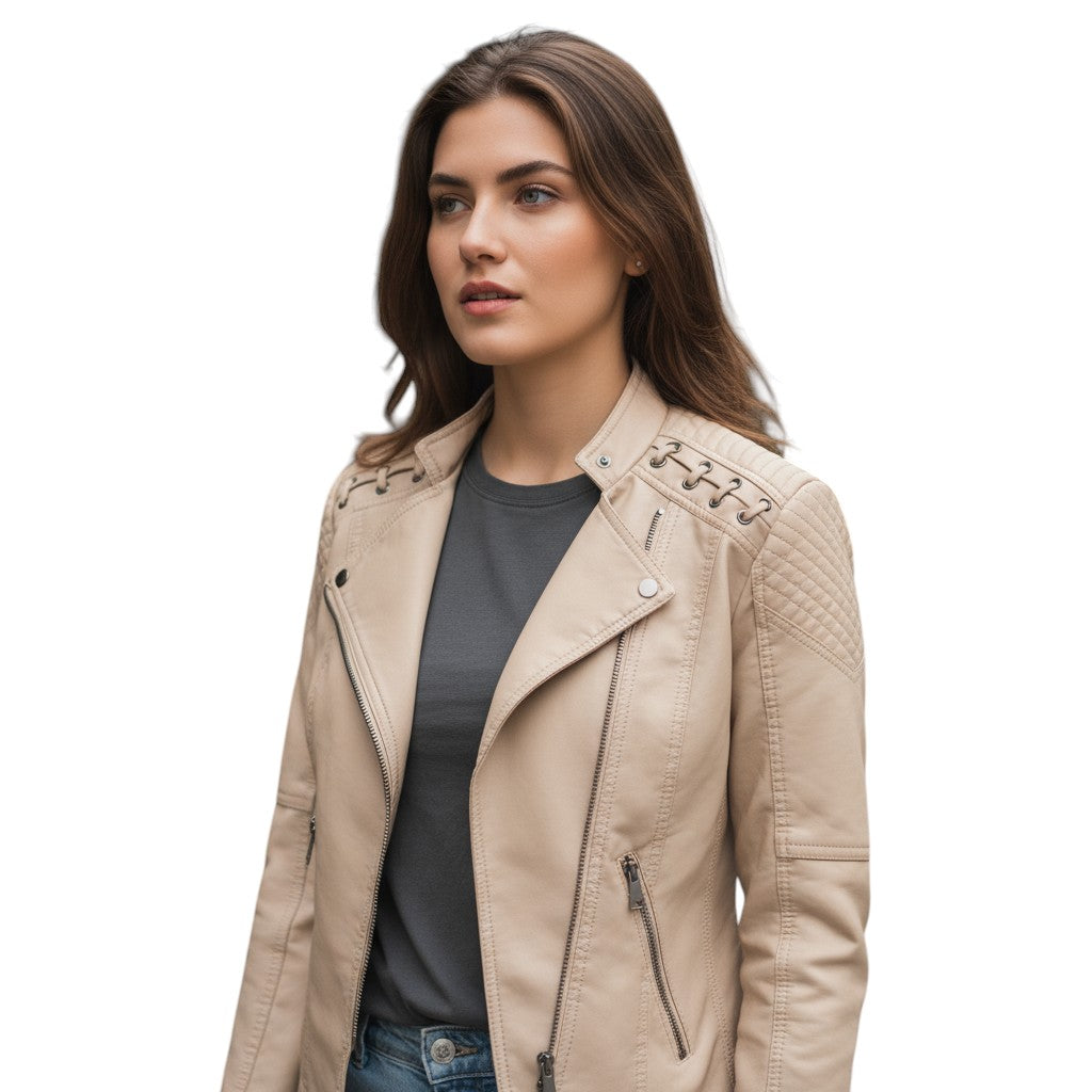 B Unique Fashions - Stylish Leather Jacket for Women-STYLAAR-B Unique Fashions