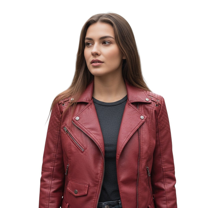 B Unique Fashions - Stylish Leather Jacket for Women-STYLAAR-B Unique Fashions