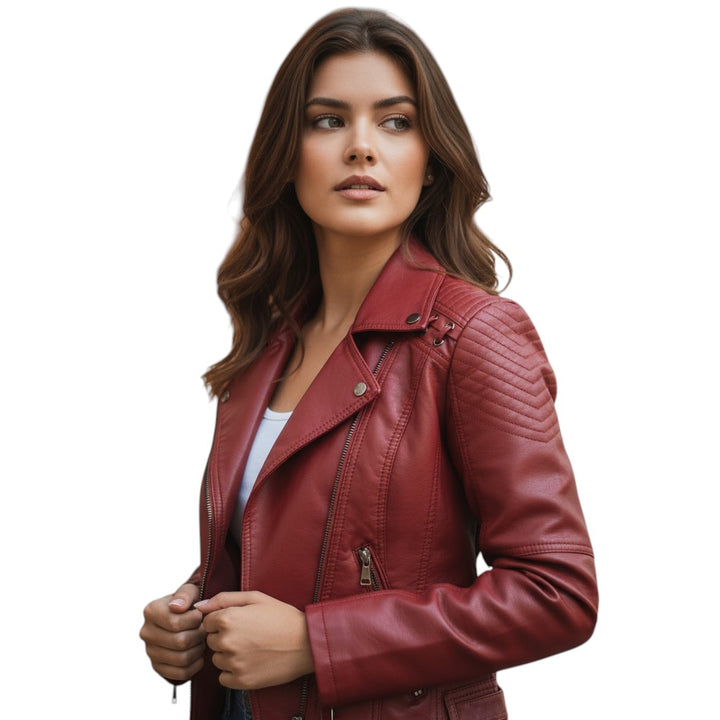 B Unique Fashions - Stylish Leather Jacket for Women-STYLAAR-B Unique Fashions